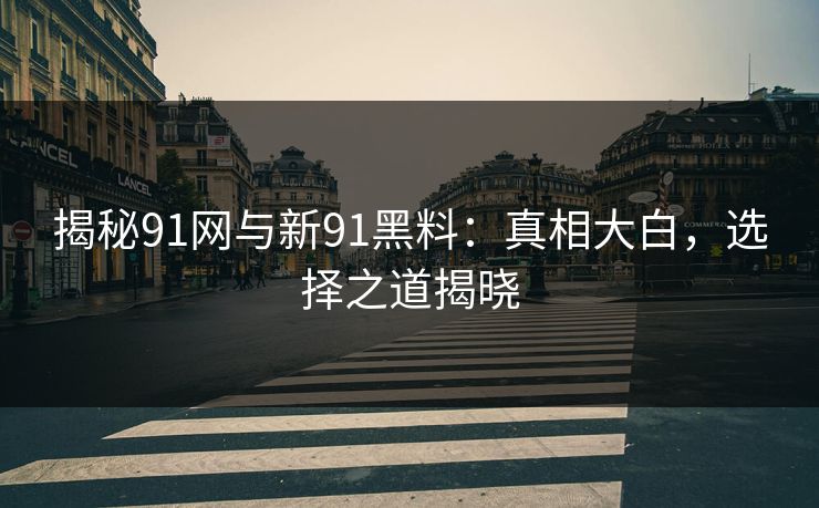 揭秘91网与新91黑料:真相大白,选择之道揭晓 揭秘91网与新91黑料:真相大白,选择之道揭晓