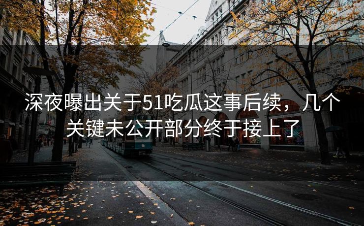 深夜曝出关于51吃瓜这事后续,几个关键未公开部分终于接上了 深夜曝出关于51吃瓜这事后续,几个关键未公开部分终于接上了